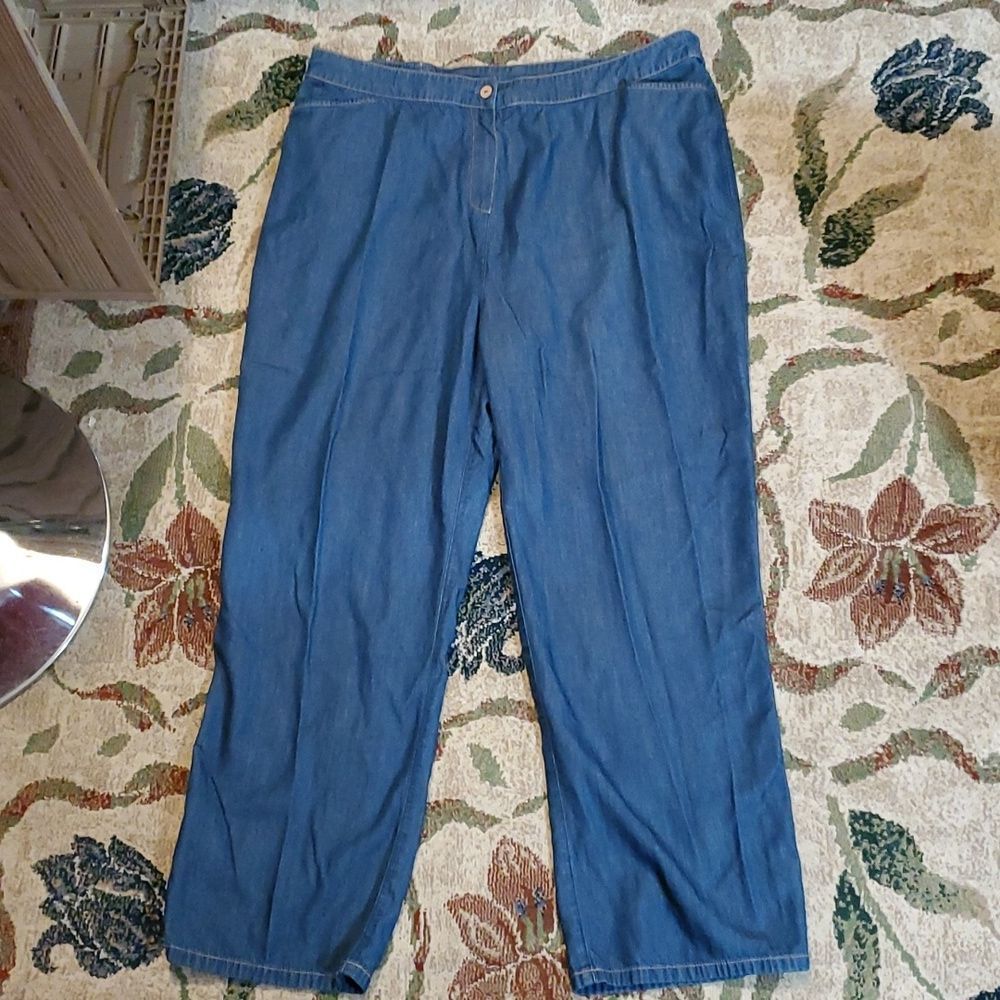 City Blues Koret Denim Jeans Pants Womens Size 18P Elastic‎ Waist Straight Leg